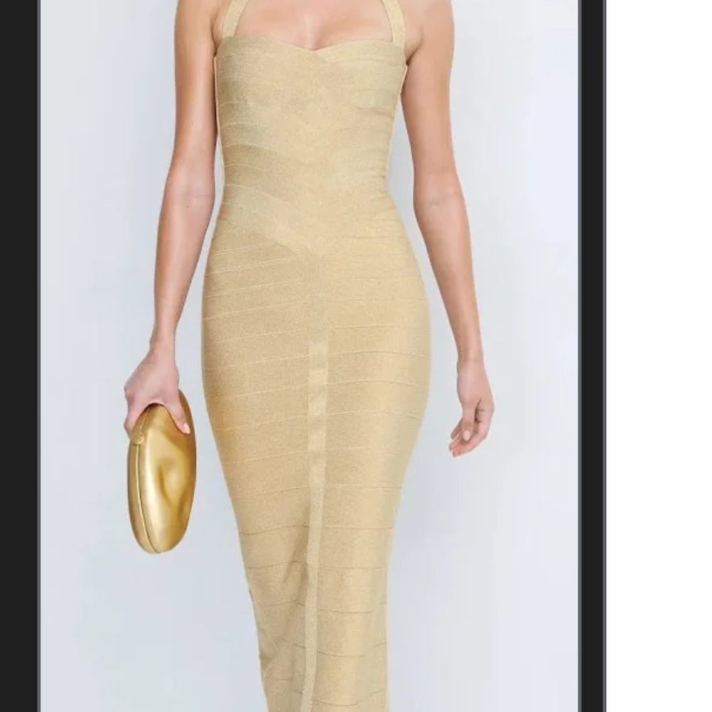 Herve Leger Gold Iris Dress